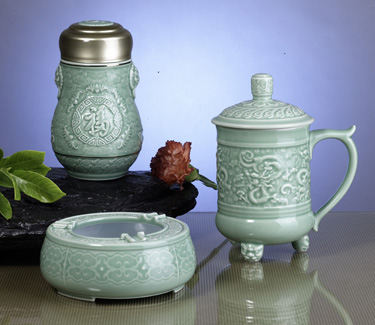 吉祥三宝健康瓷杯