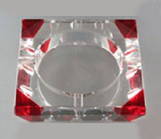 拼角水晶烟灰缸(红)