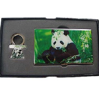 国宝熊猫匙扣名片